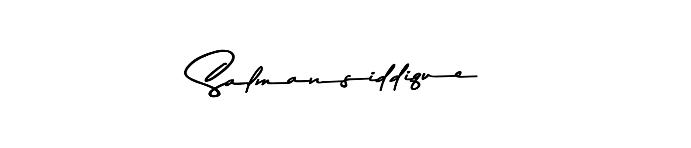 Make a beautiful signature design for name Salmansiddique. With this signature (Asem Kandis PERSONAL USE) style, you can create a handwritten signature for free. Salmansiddique signature style 9 images and pictures png