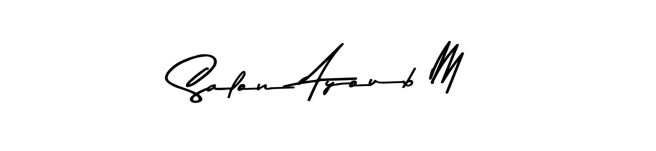 Also You can easily find your signature by using the search form. We will create Salon Ayoub M name handwritten signature images for you free of cost using Asem Kandis PERSONAL USE sign style. Salon Ayoub M signature style 9 images and pictures png