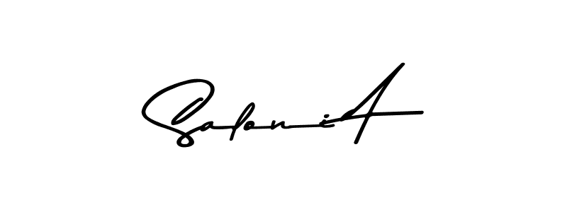 Use a signature maker to create a handwritten signature online. With this signature software, you can design (Asem Kandis PERSONAL USE) your own signature for name Saloni A. Saloni A signature style 9 images and pictures png