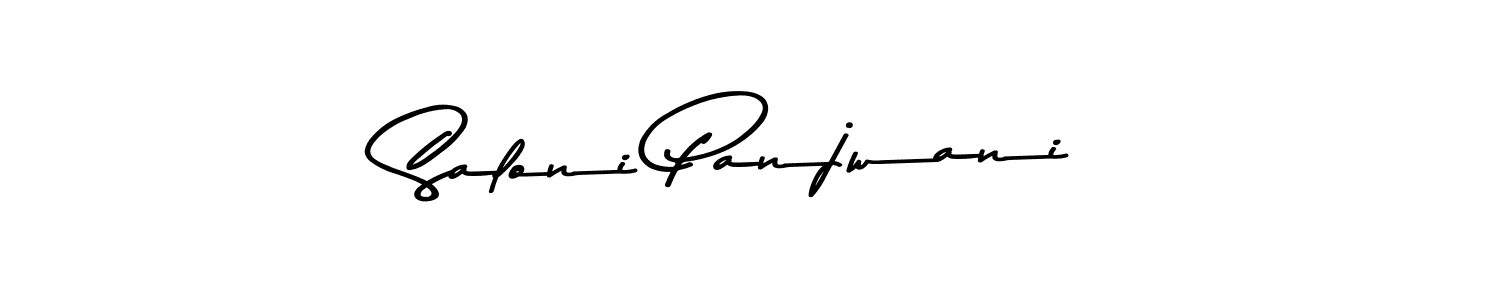 How to make Saloni Panjwani name signature. Use Asem Kandis PERSONAL USE style for creating short signs online. This is the latest handwritten sign. Saloni Panjwani signature style 9 images and pictures png