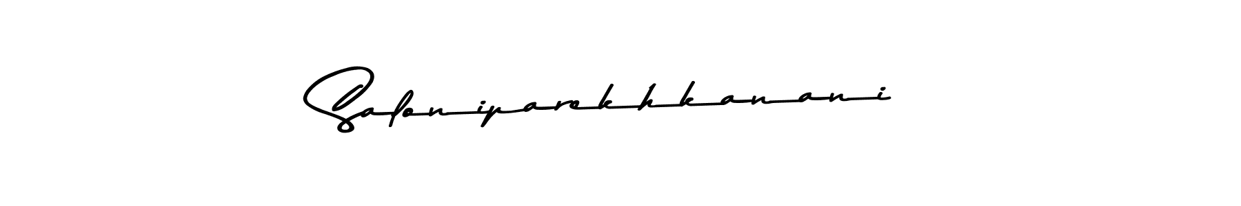 How to make Saloniparekhkanani name signature. Use Asem Kandis PERSONAL USE style for creating short signs online. This is the latest handwritten sign. Saloniparekhkanani signature style 9 images and pictures png