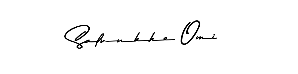 The best way (Asem Kandis PERSONAL USE) to make a short signature is to pick only two or three words in your name. The name Salunkhe Omi include a total of six letters. For converting this name. Salunkhe Omi signature style 9 images and pictures png