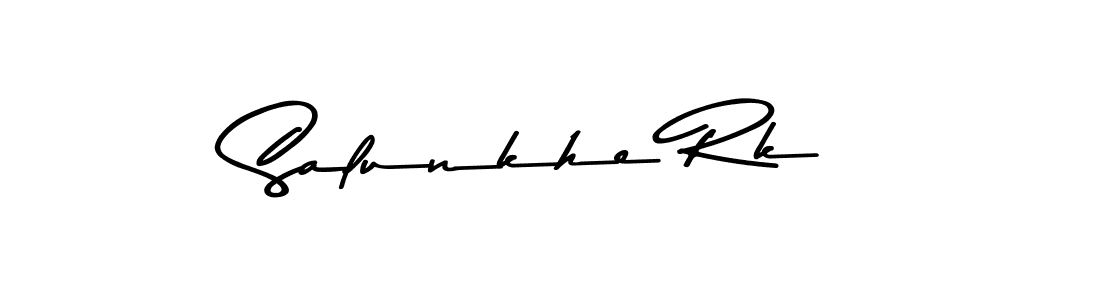 Salunkhe Rk stylish signature style. Best Handwritten Sign (Asem Kandis PERSONAL USE) for my name. Handwritten Signature Collection Ideas for my name Salunkhe Rk. Salunkhe Rk signature style 9 images and pictures png