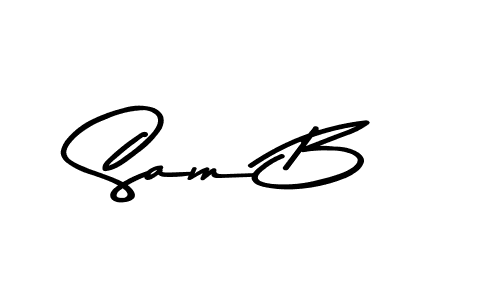 How to make Sam B name signature. Use Asem Kandis PERSONAL USE style for creating short signs online. This is the latest handwritten sign. Sam B signature style 9 images and pictures png