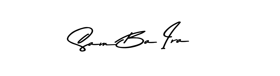 The best way (Asem Kandis PERSONAL USE) to make a short signature is to pick only two or three words in your name. The name Sam Ba Ira  include a total of six letters. For converting this name. Sam Ba Ira  signature style 9 images and pictures png