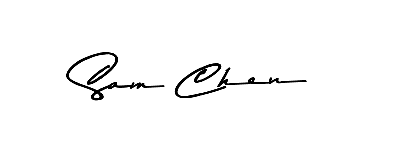 Create a beautiful signature design for name Sam Chen. With this signature (Asem Kandis PERSONAL USE) fonts, you can make a handwritten signature for free. Sam Chen signature style 9 images and pictures png