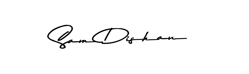 Create a beautiful signature design for name Sam Dishan. With this signature (Asem Kandis PERSONAL USE) fonts, you can make a handwritten signature for free. Sam Dishan signature style 9 images and pictures png