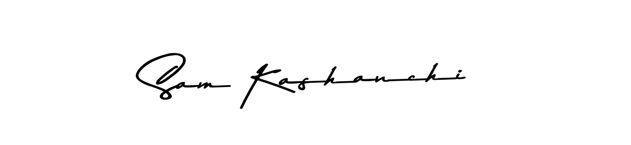 How to make Sam Kashanchi name signature. Use Asem Kandis PERSONAL USE style for creating short signs online. This is the latest handwritten sign. Sam Kashanchi signature style 9 images and pictures png