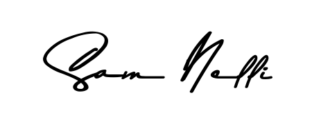 Design your own signature with our free online signature maker. With this signature software, you can create a handwritten (Asem Kandis PERSONAL USE) signature for name Sam Nelli. Sam Nelli signature style 9 images and pictures png