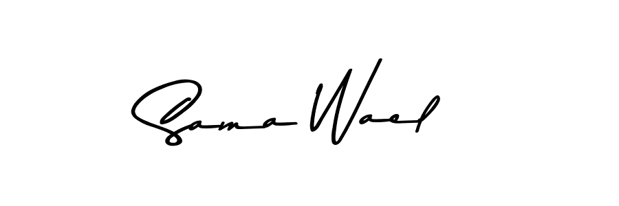 How to make Sama Wael name signature. Use Asem Kandis PERSONAL USE style for creating short signs online. This is the latest handwritten sign. Sama Wael signature style 9 images and pictures png