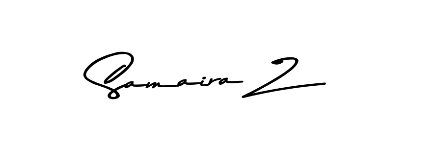 How to make Samaira Z name signature. Use Asem Kandis PERSONAL USE style for creating short signs online. This is the latest handwritten sign. Samaira Z signature style 9 images and pictures png