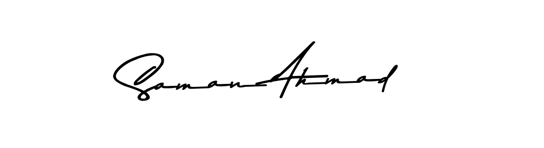 How to make Saman Ahmad name signature. Use Asem Kandis PERSONAL USE style for creating short signs online. This is the latest handwritten sign. Saman Ahmad signature style 9 images and pictures png