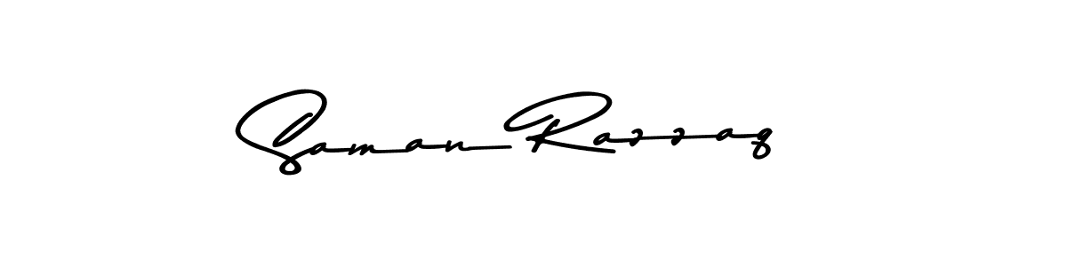 Design your own signature with our free online signature maker. With this signature software, you can create a handwritten (Asem Kandis PERSONAL USE) signature for name Saman Razzaq. Saman Razzaq signature style 9 images and pictures png