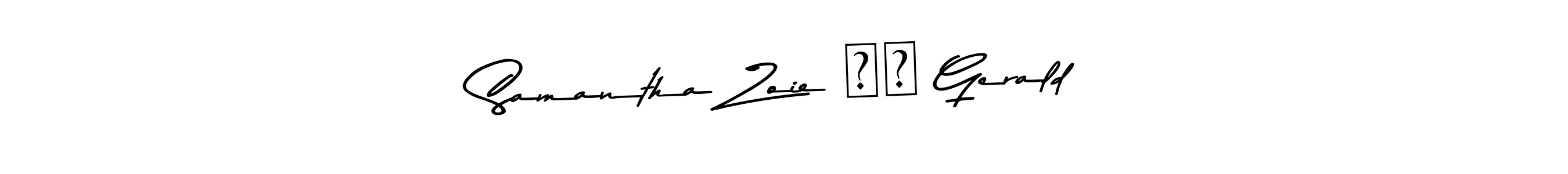 How to make Samantha Zoie ♥️ Gerald name signature. Use Asem Kandis PERSONAL USE style for creating short signs online. This is the latest handwritten sign. Samantha Zoie ♥️ Gerald signature style 9 images and pictures png