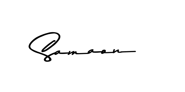 Create a beautiful signature design for name Samaon. With this signature (Asem Kandis PERSONAL USE) fonts, you can make a handwritten signature for free. Samaon signature style 9 images and pictures png