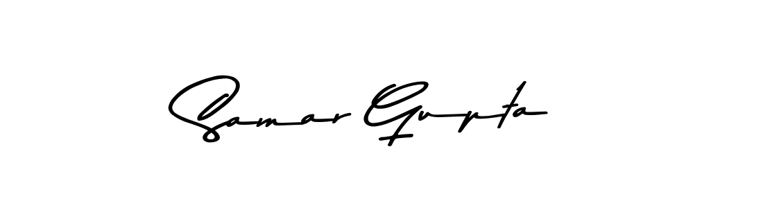 Create a beautiful signature design for name Samar Gupta. With this signature (Asem Kandis PERSONAL USE) fonts, you can make a handwritten signature for free. Samar Gupta signature style 9 images and pictures png