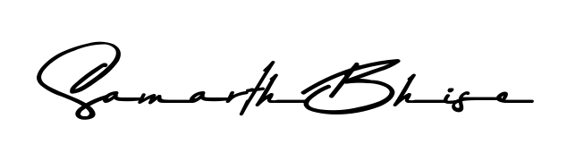 You can use this online signature creator to create a handwritten signature for the name Samarth Bhise. This is the best online autograph maker. Samarth Bhise signature style 9 images and pictures png