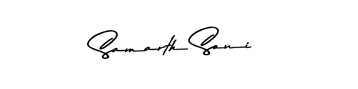 Create a beautiful signature design for name Samarth Soni. With this signature (Asem Kandis PERSONAL USE) fonts, you can make a handwritten signature for free. Samarth Soni signature style 9 images and pictures png