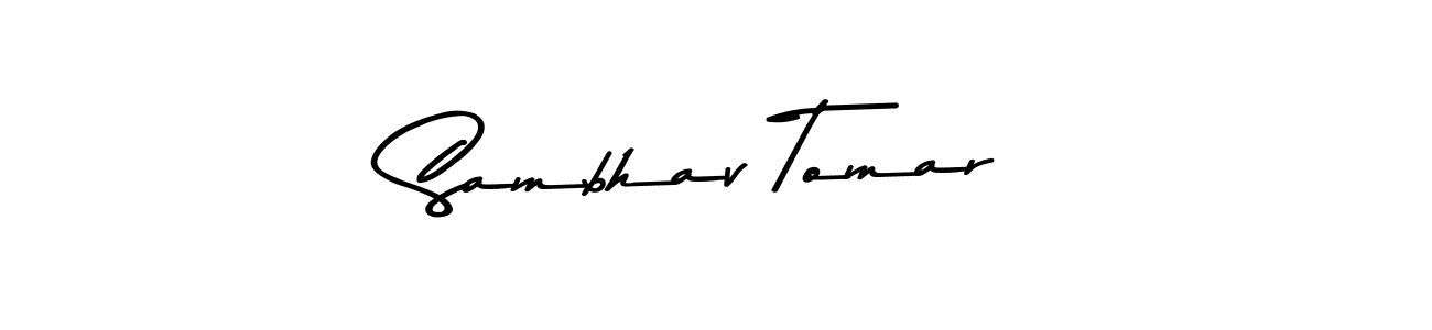 Create a beautiful signature design for name Sambhav Tomar. With this signature (Asem Kandis PERSONAL USE) fonts, you can make a handwritten signature for free. Sambhav Tomar signature style 9 images and pictures png