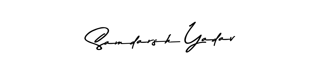 The best way (Asem Kandis PERSONAL USE) to make a short signature is to pick only two or three words in your name. The name Samdarsh Yadav include a total of six letters. For converting this name. Samdarsh Yadav signature style 9 images and pictures png