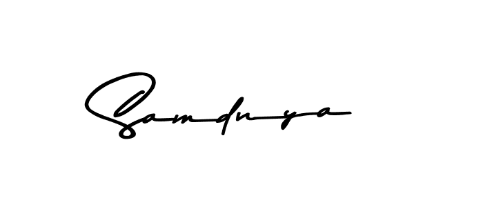 Create a beautiful signature design for name Samdnya. With this signature (Asem Kandis PERSONAL USE) fonts, you can make a handwritten signature for free. Samdnya signature style 9 images and pictures png