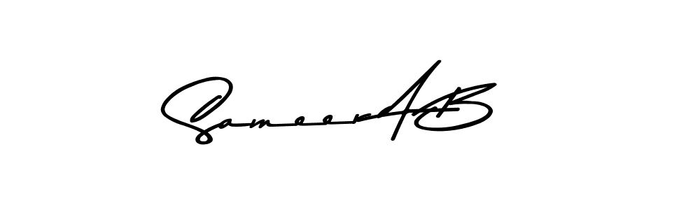 Also You can easily find your signature by using the search form. We will create Sameer A B name handwritten signature images for you free of cost using Asem Kandis PERSONAL USE sign style. Sameer A B signature style 9 images and pictures png