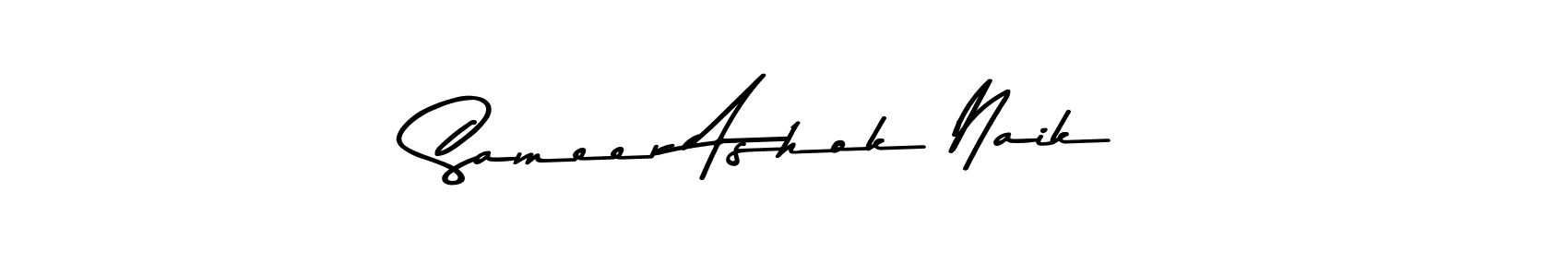 Create a beautiful signature design for name Sameer Ashok Naik. With this signature (Asem Kandis PERSONAL USE) fonts, you can make a handwritten signature for free. Sameer Ashok Naik signature style 9 images and pictures png