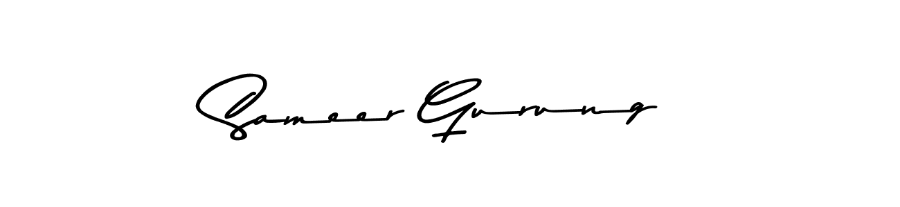 Create a beautiful signature design for name Sameer Gurung. With this signature (Asem Kandis PERSONAL USE) fonts, you can make a handwritten signature for free. Sameer Gurung signature style 9 images and pictures png