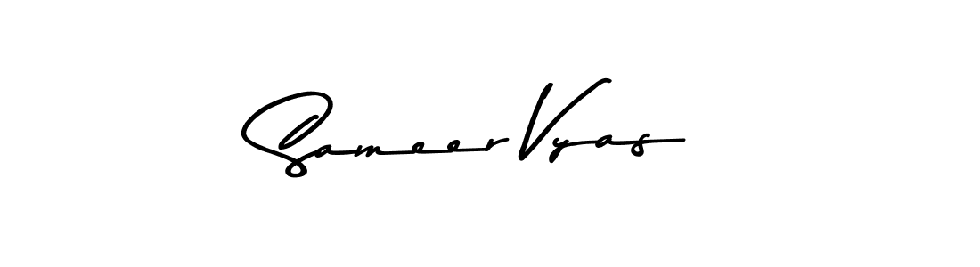 How to make Sameer Vyas name signature. Use Asem Kandis PERSONAL USE style for creating short signs online. This is the latest handwritten sign. Sameer Vyas signature style 9 images and pictures png