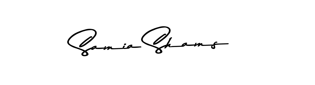 Create a beautiful signature design for name Samia Shams. With this signature (Asem Kandis PERSONAL USE) fonts, you can make a handwritten signature for free. Samia Shams signature style 9 images and pictures png