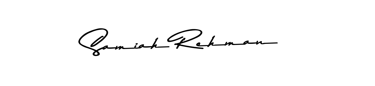 Use a signature maker to create a handwritten signature online. With this signature software, you can design (Asem Kandis PERSONAL USE) your own signature for name Samiah Rehman. Samiah Rehman signature style 9 images and pictures png