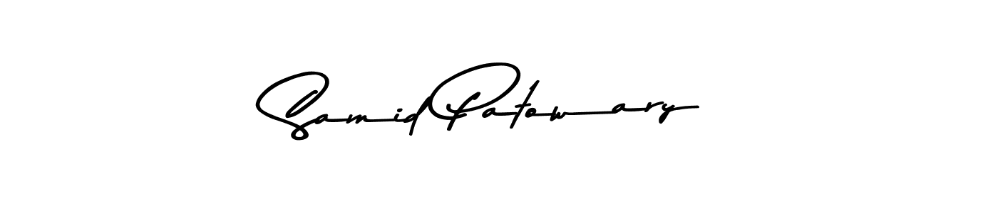 How to make Samid Patowary name signature. Use Asem Kandis PERSONAL USE style for creating short signs online. This is the latest handwritten sign. Samid Patowary signature style 9 images and pictures png
