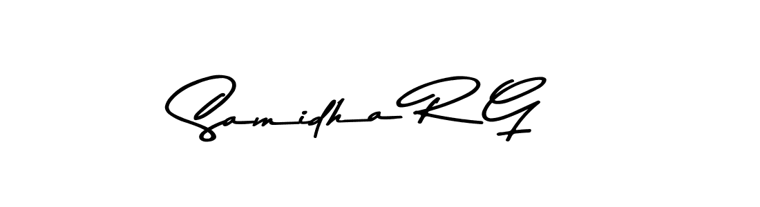 Create a beautiful signature design for name Samidha R G. With this signature (Asem Kandis PERSONAL USE) fonts, you can make a handwritten signature for free. Samidha R G signature style 9 images and pictures png
