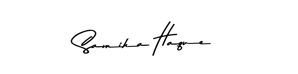 Create a beautiful signature design for name Samiha Haque. With this signature (Asem Kandis PERSONAL USE) fonts, you can make a handwritten signature for free. Samiha Haque signature style 9 images and pictures png