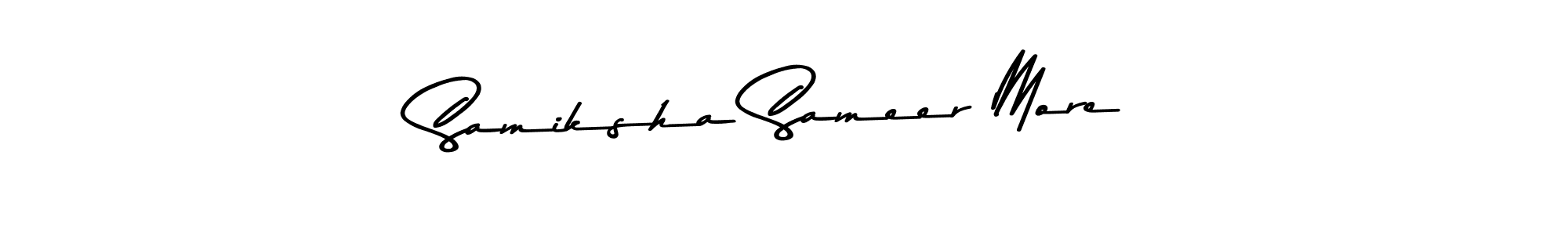 You should practise on your own different ways (Asem Kandis PERSONAL USE) to write your name (Samiksha Sameer More) in signature. don't let someone else do it for you. Samiksha Sameer More signature style 9 images and pictures png