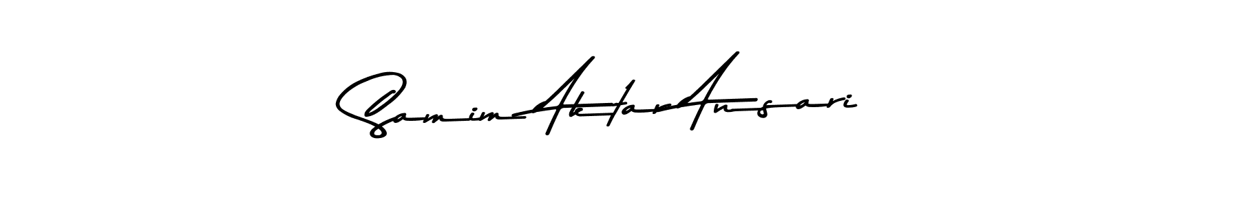 This is the best signature style for the Samim Aktar Ansari name. Also you like these signature font (Asem Kandis PERSONAL USE). Mix name signature. Samim Aktar Ansari signature style 9 images and pictures png