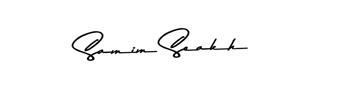 How to make Samim Seakh name signature. Use Asem Kandis PERSONAL USE style for creating short signs online. This is the latest handwritten sign. Samim Seakh signature style 9 images and pictures png