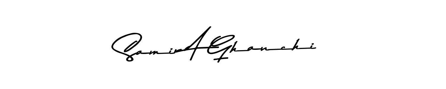 Also You can easily find your signature by using the search form. We will create Samir A Ghanchi name handwritten signature images for you free of cost using Asem Kandis PERSONAL USE sign style. Samir A Ghanchi signature style 9 images and pictures png