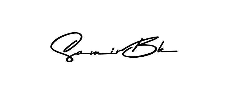 How to make Samir Bk name signature. Use Asem Kandis PERSONAL USE style for creating short signs online. This is the latest handwritten sign. Samir Bk signature style 9 images and pictures png