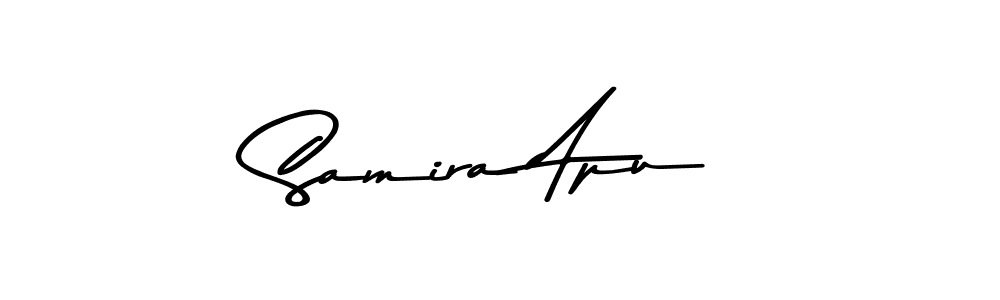 How to make Samira Apu name signature. Use Asem Kandis PERSONAL USE style for creating short signs online. This is the latest handwritten sign. Samira Apu signature style 9 images and pictures png
