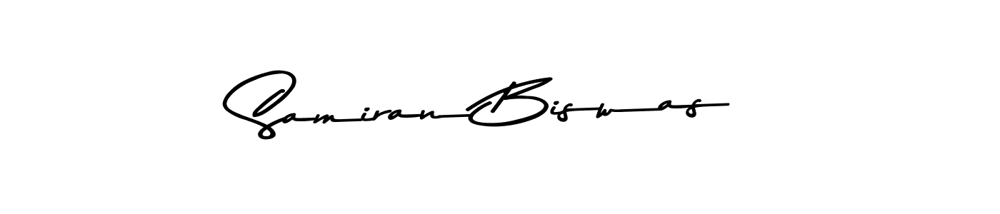 Create a beautiful signature design for name Samiran Biswas. With this signature (Asem Kandis PERSONAL USE) fonts, you can make a handwritten signature for free. Samiran Biswas signature style 9 images and pictures png