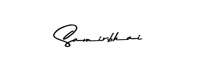 Create a beautiful signature design for name Samirbhai. With this signature (Asem Kandis PERSONAL USE) fonts, you can make a handwritten signature for free. Samirbhai signature style 9 images and pictures png