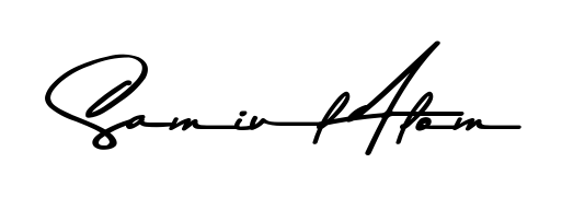 Get an exclusive digital autograph for Samiul Alom. The Asem Kandis PERSONAL USE typeface captures the charm of real penmanship on paper. Samiul Alom signature style 9 images and pictures png