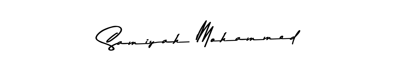 Make a beautiful signature design for name Samiyah Mohammed. With this signature (Asem Kandis PERSONAL USE) style, you can create a handwritten signature for free. Samiyah Mohammed signature style 9 images and pictures png