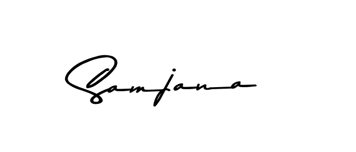 Create a beautiful signature design for name Samjana. With this signature (Asem Kandis PERSONAL USE) fonts, you can make a handwritten signature for free. Samjana signature style 9 images and pictures png