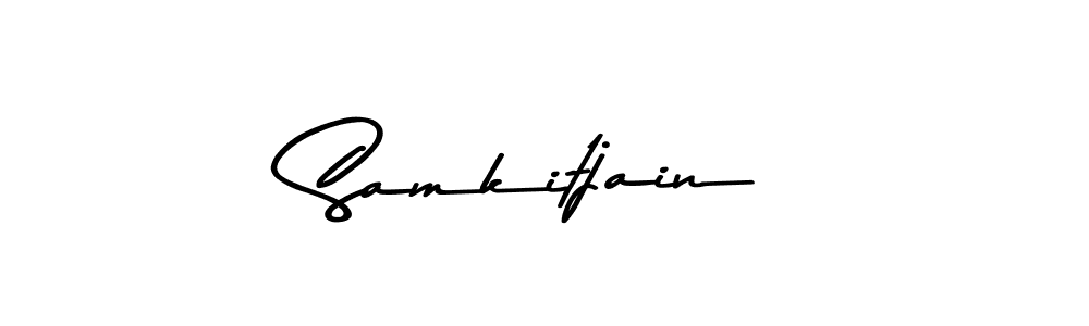 How to make Samkitjain name signature. Use Asem Kandis PERSONAL USE style for creating short signs online. This is the latest handwritten sign. Samkitjain signature style 9 images and pictures png