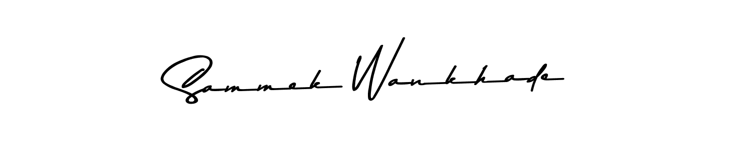 This is the best signature style for the Sammek Wankhade name. Also you like these signature font (Asem Kandis PERSONAL USE). Mix name signature. Sammek Wankhade signature style 9 images and pictures png