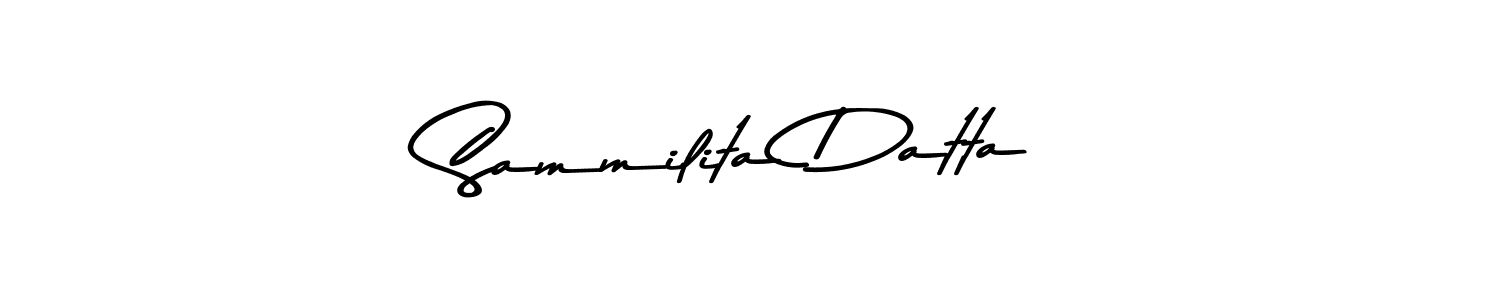 Make a beautiful signature design for name Sammilita Datta. With this signature (Asem Kandis PERSONAL USE) style, you can create a handwritten signature for free. Sammilita Datta signature style 9 images and pictures png