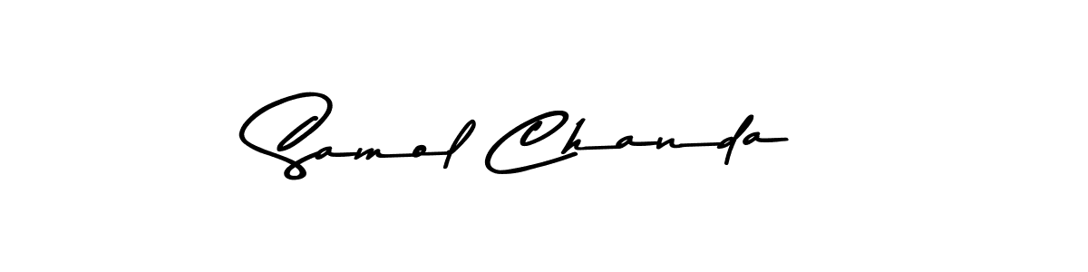 How to make Samol Chanda name signature. Use Asem Kandis PERSONAL USE style for creating short signs online. This is the latest handwritten sign. Samol Chanda signature style 9 images and pictures png