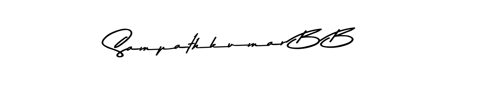Make a beautiful signature design for name Sampathkumar B B. With this signature (Asem Kandis PERSONAL USE) style, you can create a handwritten signature for free. Sampathkumar B B signature style 9 images and pictures png